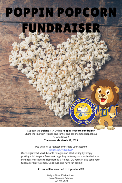 Support Delano's Poppin Popcorn Fundraiser